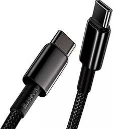 USB Кабель Baseus Tungsten Gold PD 100W 2M Type-C - Type-C Cable Black (CATWJ-A01) - мініатюра 3
