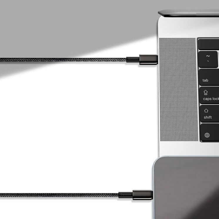 USB Кабель Baseus Tungsten Gold PD 100W Type-C - Type-C Cable Black (CATWJ-01) / зображення №1