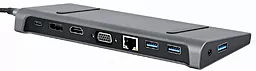 Мультипортовый USB Type-C хаб Cablexpert 9-in-1 hub gray (A-CM-COMBO9-02) - миниатюра 3
