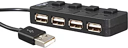 USB-A хаб Frime 4хUSB2.0 Hub Black (FH-20010)