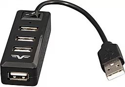 USB-A хаб Frime 4 х USB 2.0 (FH-20000) Black - мініатюра 3