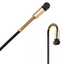 Аудио кабель, с микрофоном Hoco UPA02 L-shaped AUX+Mic mini Jack 3.5mm M/M Cable 2 м black - миниатюра 4