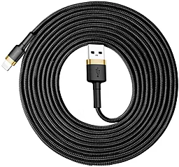 Кабель USB Baseus Cafule 3M Lightning Cable Gold/Black (CALKLF-RV1) - миниатюра 3