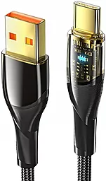 Кабель USB Essager Interstellar Transparent 100W 7A USB Type-C cable black (EXCT-XJ01-P)