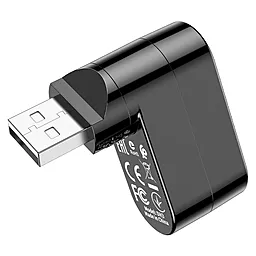 USB хаб Borofone DH3 3 Port USB Black - миниатюра 2