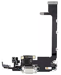 Нижній шлейф Apple iPhone 11 Pro Max з роз'ємом зарядки і мікрофоном Original Silver