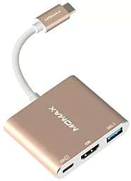 Мультипортовий Type-C хаб Momax Elite USB-C -> HDMI/USB 3.0/Type-C Gold (DHC4L)