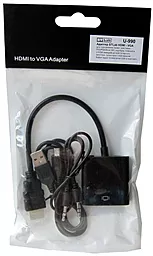 Відео перехідник (адаптер) STLab HDMI M - VGA F + Audio 3.5mm - 3.5mm Чорний (U-990) - мініатюра 10