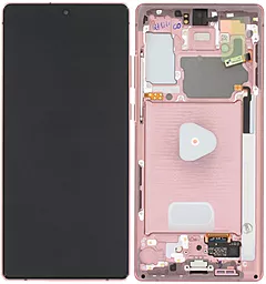 Дисплей Samsung Galaxy Note 20 N980, N981 з тачскріном і рамкою, сервісний оригінал, Bronze