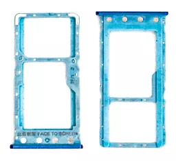 Держатель (лоток) Сим карты Xiaomi Redmi 6 / Redmi 6A и карты памяти Single SIM Blue - миниатюра 2