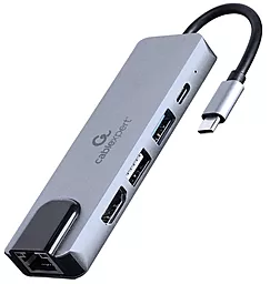 USB Type-C хаб Cablexpert 5-in-1 hub gray (A-CM-COMBO5-04)