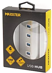 USB хаб Maxxter 4хUSB 3.0 Silver (HU3A-4P-01) - миниатюра 4
