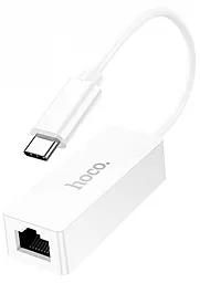 Мережева карта Hoco UA22 Ethernet Adapter USB-C to RJ45 до 100 Мбит/c White