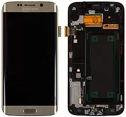 Дисплей Samsung Galaxy S6 Edge G925 с тачскрином и рамкой, сервисный оригинал, Gold
