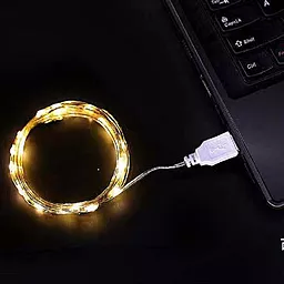 Гирлянда Роса Нить (50 LED USB) 5 метров Теплый белый - миниатюра 2