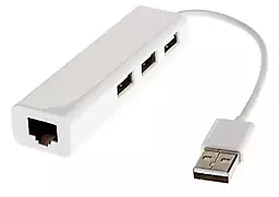 USB-A хаб EasyLife USB to 3xUSB 2.0 + Ethernet White