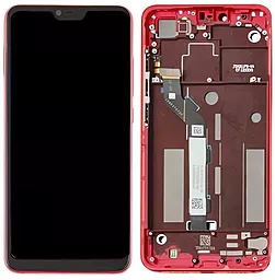 Дисплей Xiaomi Mi 8 Lite, Mi 8X, Mi 8 Youth з тачскріном і рамкою, оригінал, Red