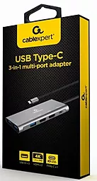 Мультипортовый USB Type-C хаб Cablexpert 3-in-1 hub gray (A-CM-COMBO3-03) - миниатюра 4