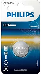 Батарейки Philips CR2025 Lithium 1 шт. 3 V
