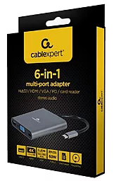 USB Type-C хаб Cablexpert 6-in-1 hub gray (A-CM-COMBO6-01) - миниатюра 4