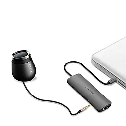 Мультипортовый USB Type-C хаб Vention Aluminum 9 in 1 USB 3.1 USB-C -> HDMI/USB3.0х3/Type-C/RJ45/TF/SD/3.5 audio (CGNHA) - миниатюра 5