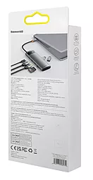 Мультипортовый USB Type-C хаб Baseus Metal Gleam Series 8-in-1 Hub gray (WKWG050113) - миниатюра 6