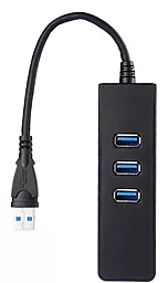 USB-A хаб EasyLife USB to 3xUSB 3.0 + Ethernet Black (KY-688)
