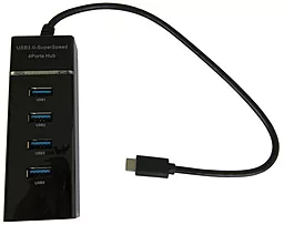 USB Type-C хаб Maiwo USB-C -> 4xUSB 3.0 Black (KH303) - миниатюра 2