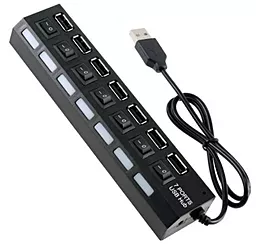 USB хаб EasyLife Q100 7-in-1 black (YT-H7SHS-B) - миниатюра 2
