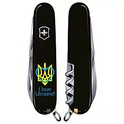 Мультитул Victorinox Climber Ukraine (1.3703.3_T1310u) Black Трезубец с сердцем + I love Ukraine - миниатюра 2