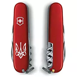 Мультитул Victorinox Climber Ukraine (1.3703_T0630u) Red Трезубец готический белый - миниатюра 2