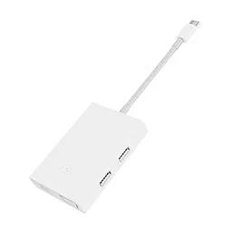 Мультипортовый USB Type-C хаб Xiaomi Mi USB-C - 2xUSB3.0/VGA/RJ-45 0.15m (JGQ4005TY) Белый