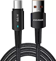 USB Кабель Essager Sunset 66w 6a USB Type-C cable black (EXCT-CG01)