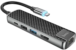 USB Type-C хаб Hoco HB23 Silver - миниатюра 3