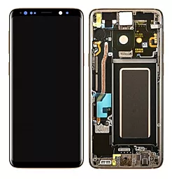 Дисплей Samsung Galaxy S9 G960 с тачскрином и рамкой, сервисный оригинал, Gold