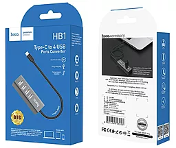 USB Type-C хаб Hoco HB1 Hub USB-C -> 4xUSB 2.0 Tarnish - миниатюра 5