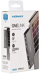 Мультипортовый USB Type-C хаб Momax ONELINK 7-in-1 Dual USB-C HUB Grey - миниатюра 3