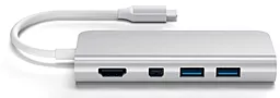 Мультипортовый USB Type-C хаб Satechi USB-C -> HDMI/DisplayPort/Gigabit Ethernet/3xUSB3.0/Card Reader/Type-C Silver (ST-TCMM8PAS) - миниатюра 4