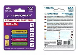 Аккумулятор Esperanza AAA / R03 Ni-MH 1000mAh (EZA107) 4шт - миниатюра 2