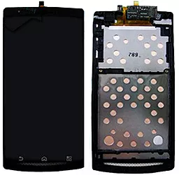Дисплей Sony Ericsson Xperia Arc LT15i, Xperia Arc S LT18i, Xperia Arc X12 з тачскріном і рамкою, оригінал, Black