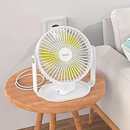 Портативный вентилятор HOCO F14 multifunctional powerful desktop fan White - миниатюра 7