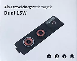 Беспроводное (индукционное) зарядное устройство EasyLife T01 3-in-1 15W Fast Magsafe Charger Black - миниатюра 9