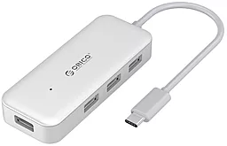 USB Type-C хаб Orico TC4U-U3-SV-BP White