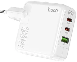 Сетевое зарядное устройство Hoco C115A 65W PD/QC GaN 2xUSB-C-A White - миниатюра 2