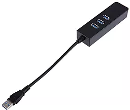 USB хаб EasyLife USB to 3xUSB 3.0 + Ethernet Black (KY-688) - миниатюра 3