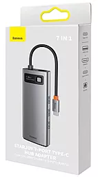 USB Type-C хаб Baseus Metal Gleam Series 7-in-1 Hub gray (WKWG040113) - миниатюра 5