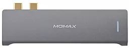 Мультипортовый USB Type-C хаб Momax ONELINK 7-in-1 Dual USB-C HUB Grey - миниатюра 2