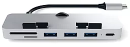 Мультипортовый USB Type-C хаб Satechi Aluminum Clamp Hub Pro Silver (ST-TCIMHS)