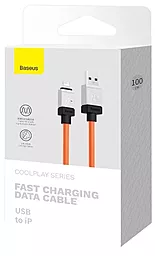 Кабель USB Baseus CoolPlay Series 12w 2.4a lightning cable orange (CAKW000407) - миниатюра 7