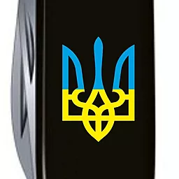 Мультитул Victorinox Huntsman Ukraine (1.3713.3_T0016u) Black Трезубец сине-желтый - миниатюра 3